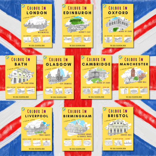 Top 10 Visited UK Cities Colouring Books