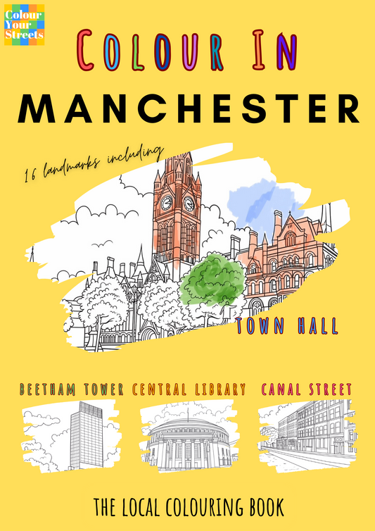 Manchester colouring book front cover