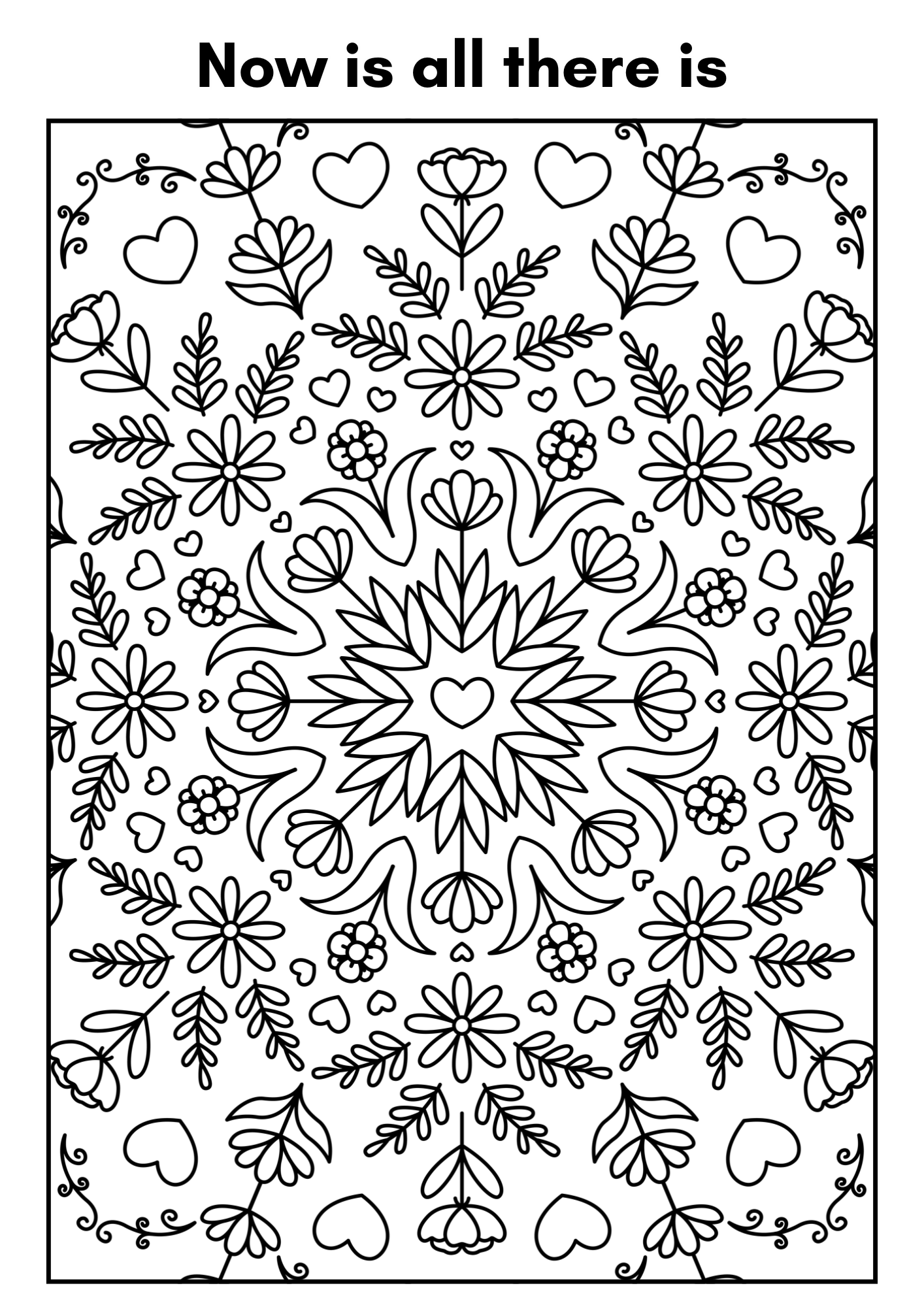 Now, mandala colouring page
