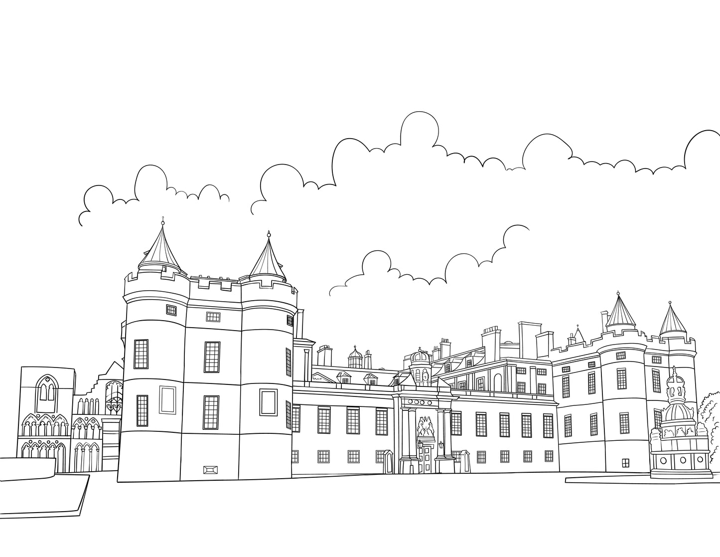 Royal Palaces Colouring Book (A4)