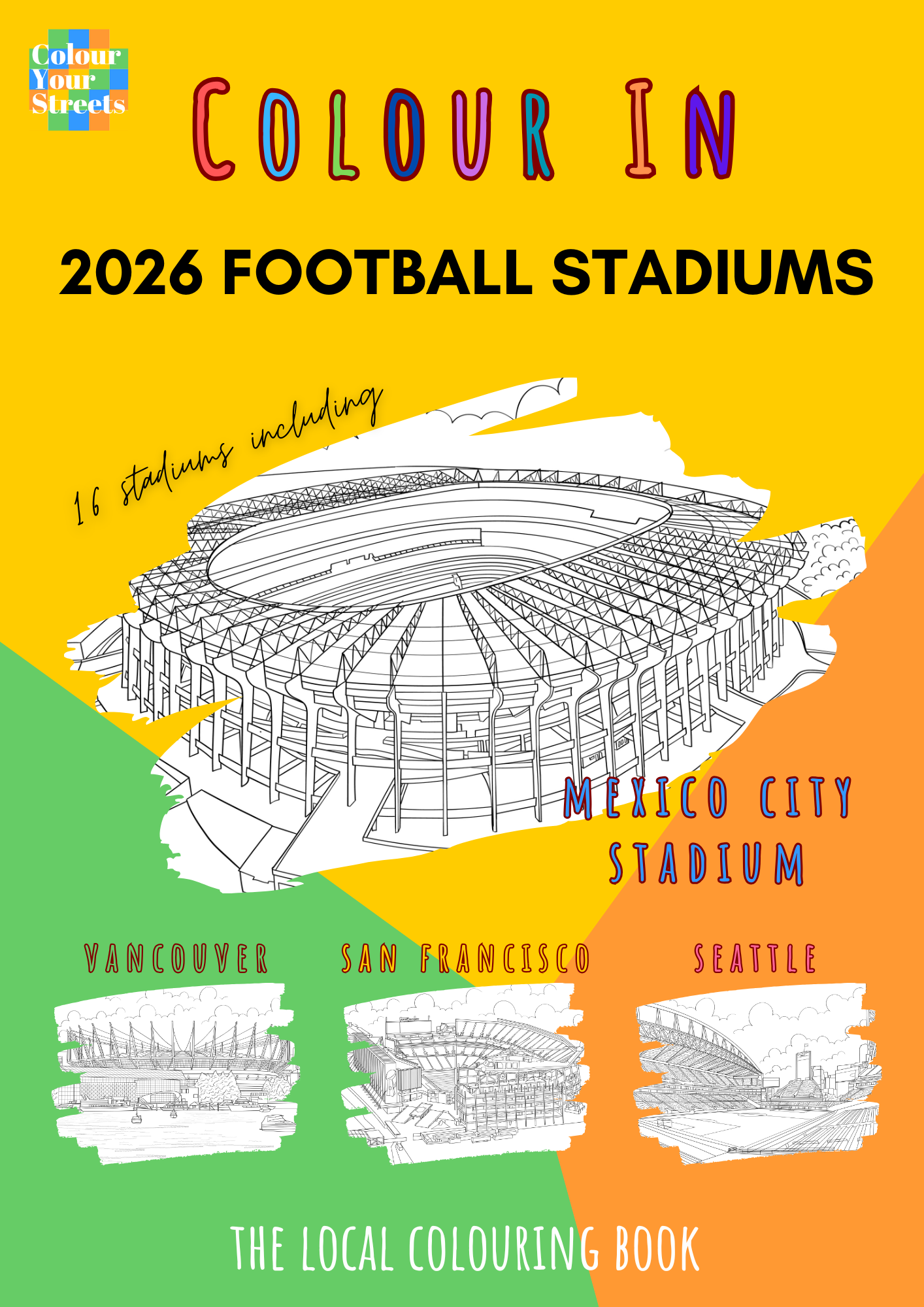 2026 Football Stadiums Colouring Book (A4)