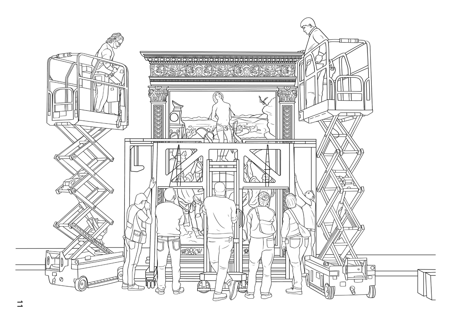 Behind the scenes illustartion at the National Gallery London
