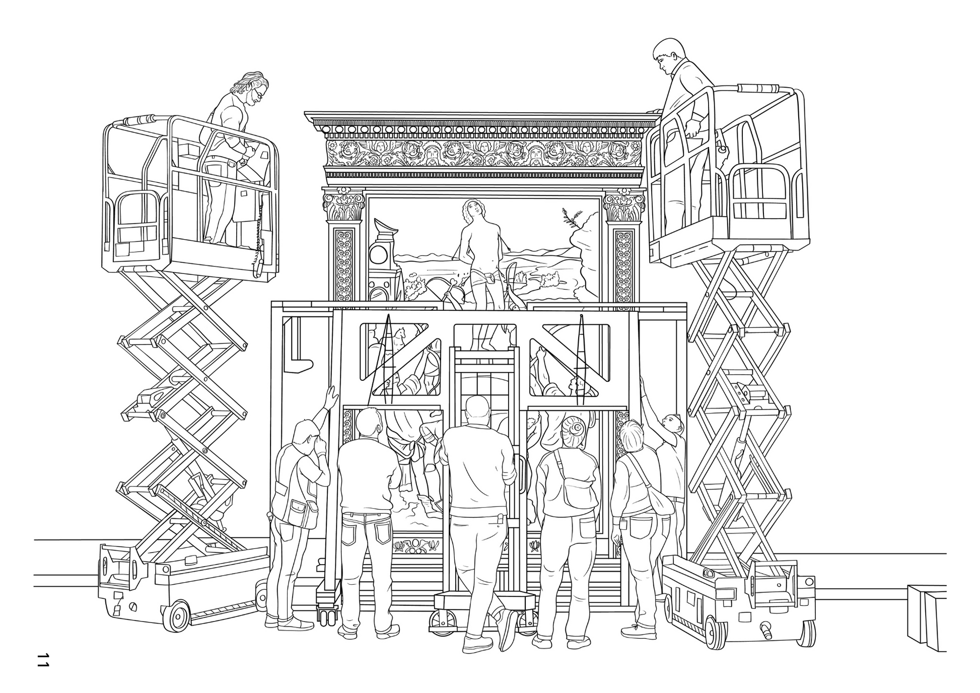 Behind the scenes illustartion at the National Gallery London