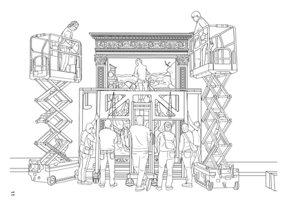 Behind the scenes illustartion at the National Gallery London