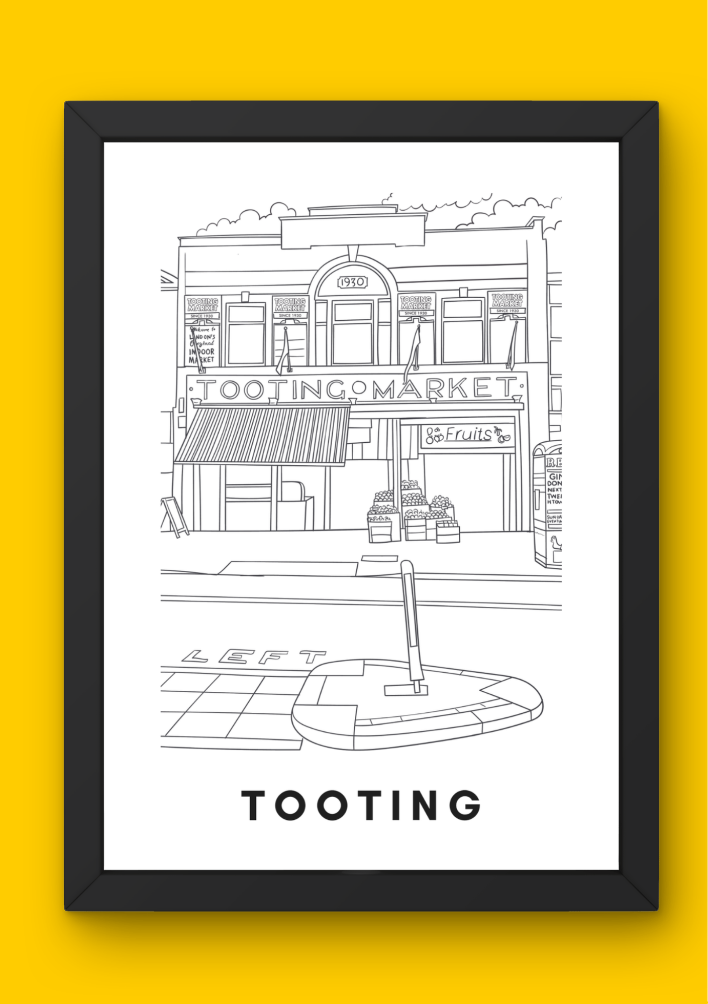 Tooting Wall Art (A4)