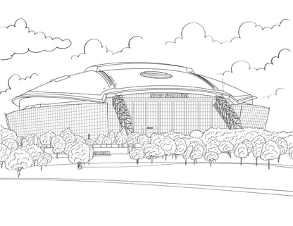 2026 Football Stadiums Colouring Book (A4)