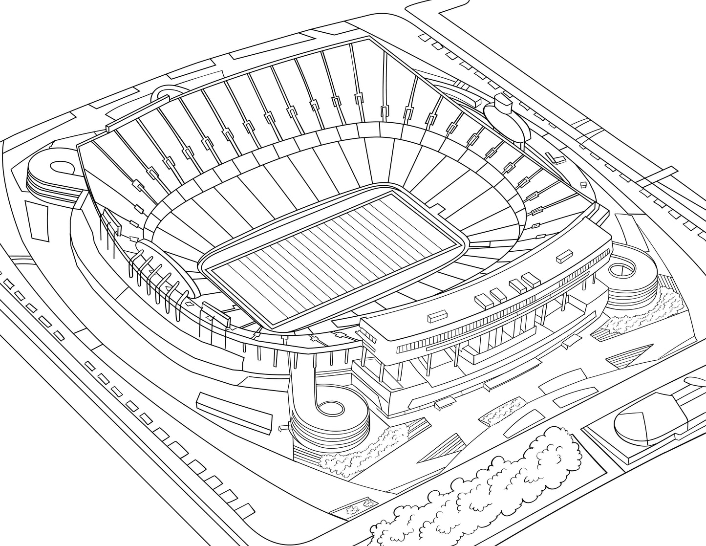 2026 Football Stadiums Colouring Book (A4)