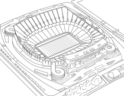 2026 Football Stadiums Colouring Book (A4)