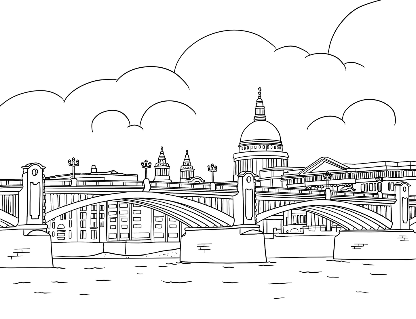 London Bridges Colouring Book (A4)