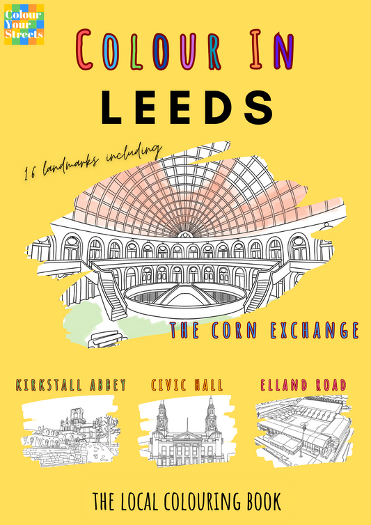 Leeds colouring book front cover