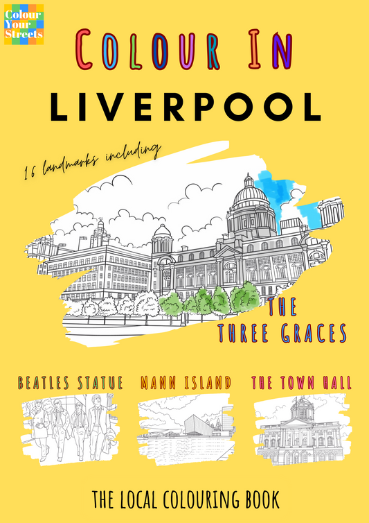 Liverpool colouring book front cover