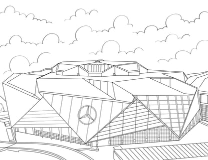 2026 Football Stadiums Colouring Book (A4)