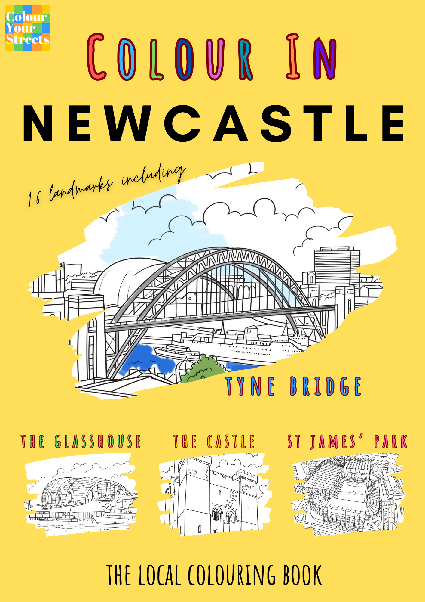 Newcastle colouring book front cover