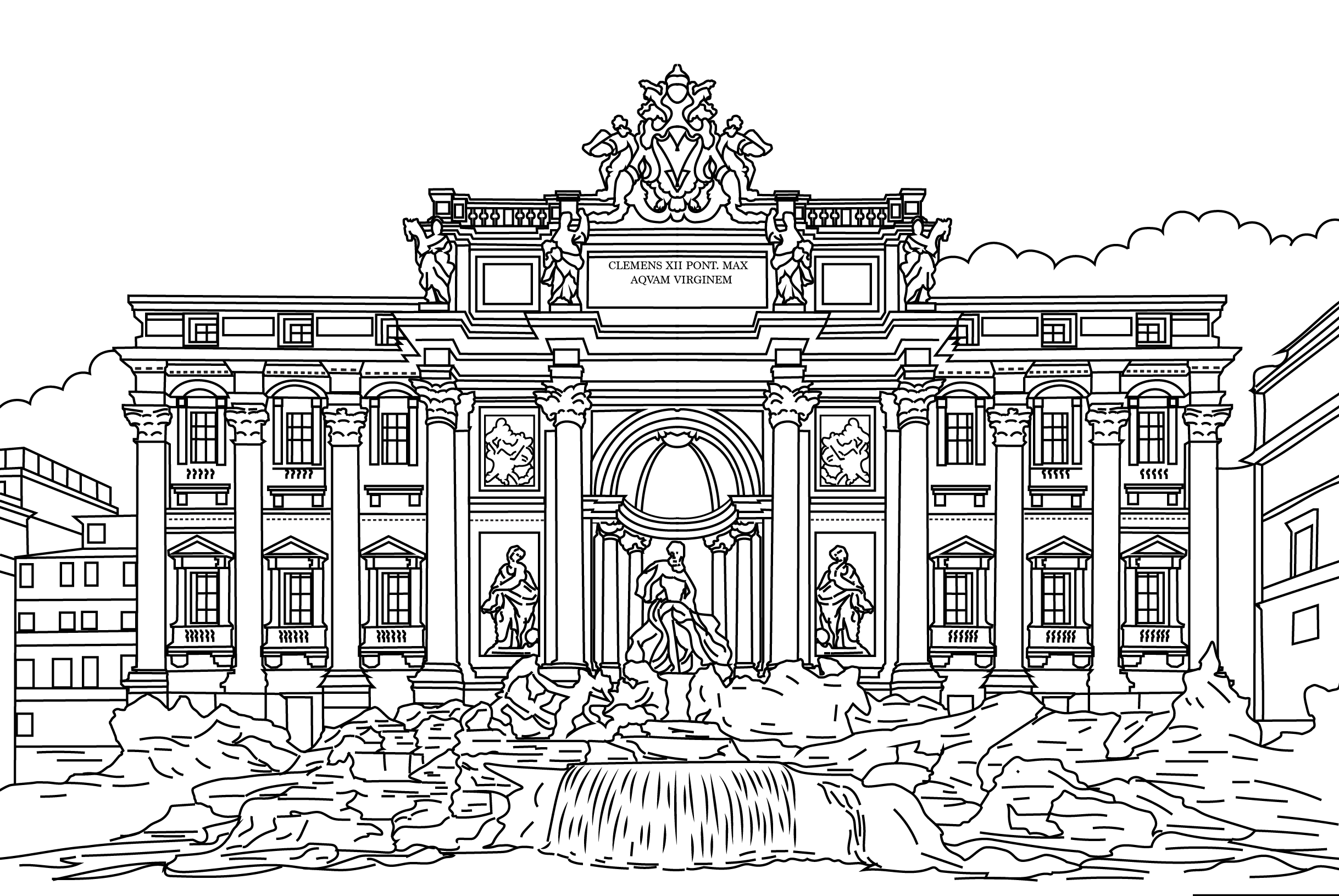 Italian Rome Colourng In Rome Colouring Book (A4) – Colour Your Streets