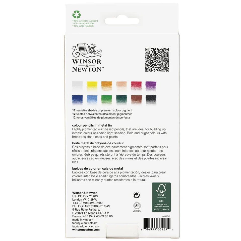 Winsor & Newton Studio Collection 12 Colouring Pencils Tin Set