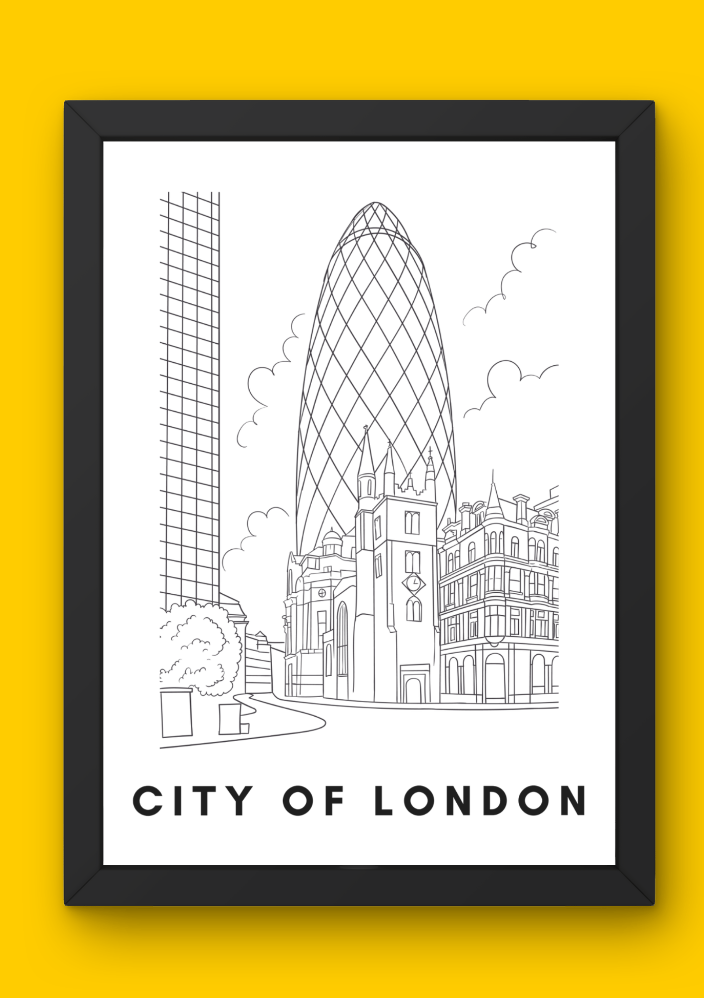 City of London Wall Art (A4)