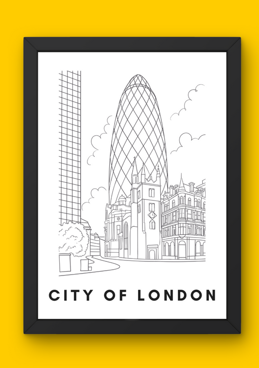 City of London Wall Art (A4)